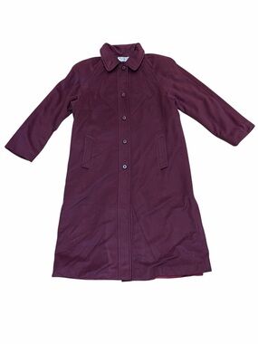 Vintage 1970s Womens Kashmiracle Maroon Red Long Coat By Wellington Size M/L